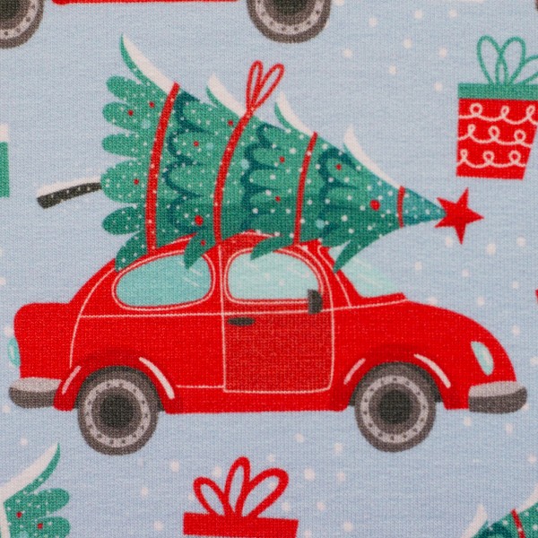 SWAFING Sweat HOLLY bedruckt; Rotes Auto mit Weihnachtsbaum