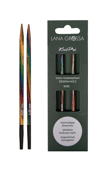 LANA GROSSA Nadelspitzen Vario Design-Holz Multicolor kurz 5,0 mm