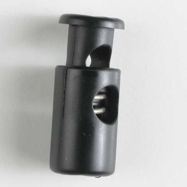 KORDELSTOPPER RUND MIT FEDER - GRÖSSE: 23MM - FARBE: SCHWARZ