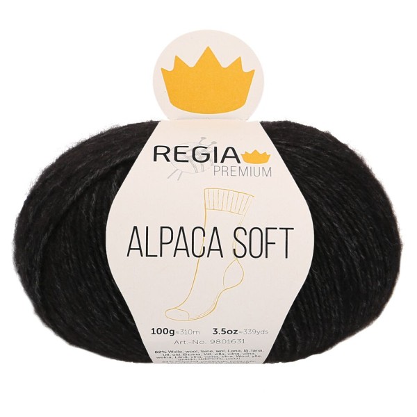 REGIA PREMIUM Alpaca Soft Schwarz meliert